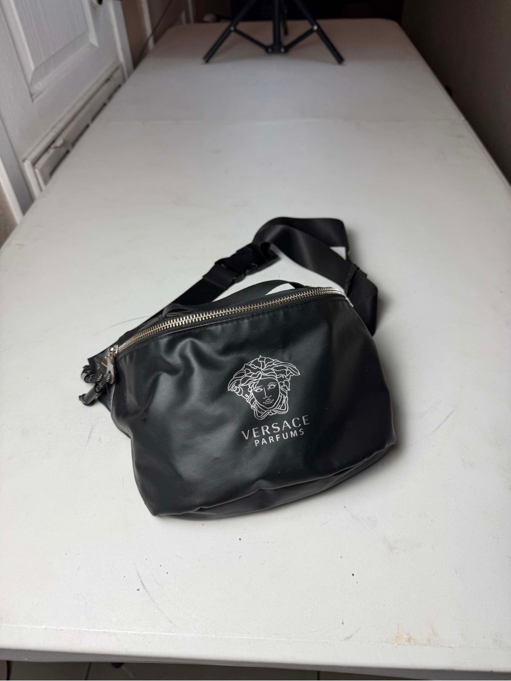 Versace Belt Bag Black Travel Pouch Fanny Pack Crossbody Medusa Designer Unisex